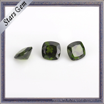 Olivgrüner klarer 5X5mm Kissen-Schnitt-natürlicher Diopside-Edelstein